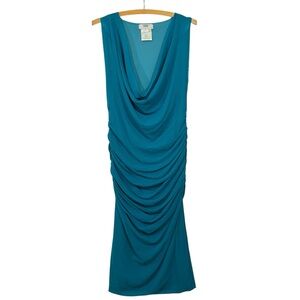 FUZZI Jean Paul Gaultier draped mesh stretch dress L